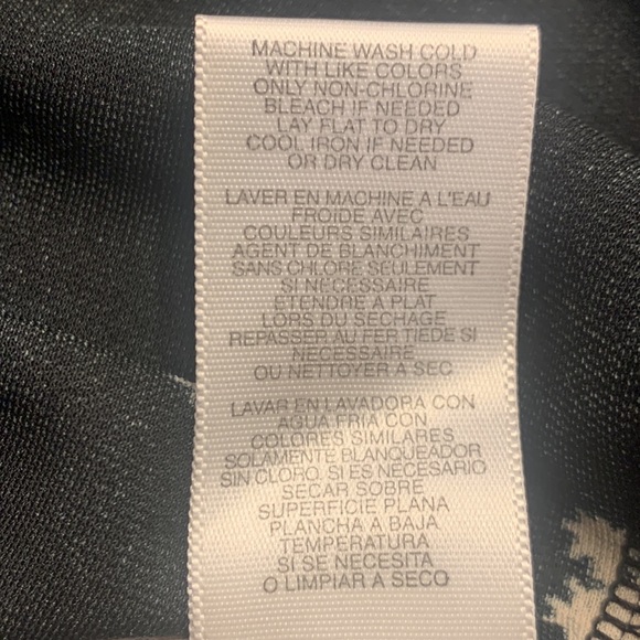 MICHAEL Michael Kors V-neck Tie Belt Midi Dress Black Cream Floral Size Medium - Picture 16 of 16